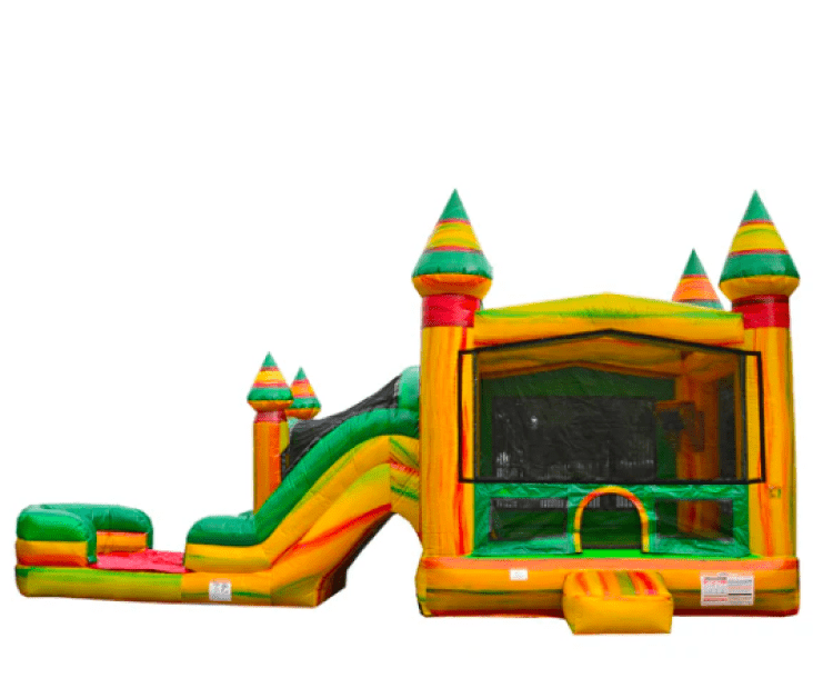 Fiesta Dual Lane Bounce House Slide Combo (Wet Or