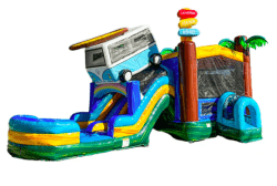 Beach Camper Bounce House Slide Combo (Wet or Dry)